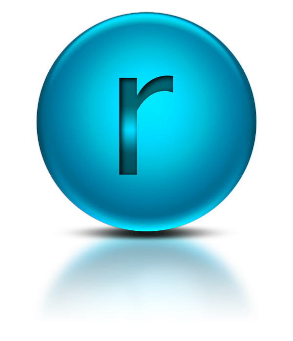 r clipart blue letter