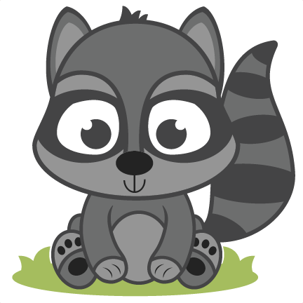 racoon clipart gray
