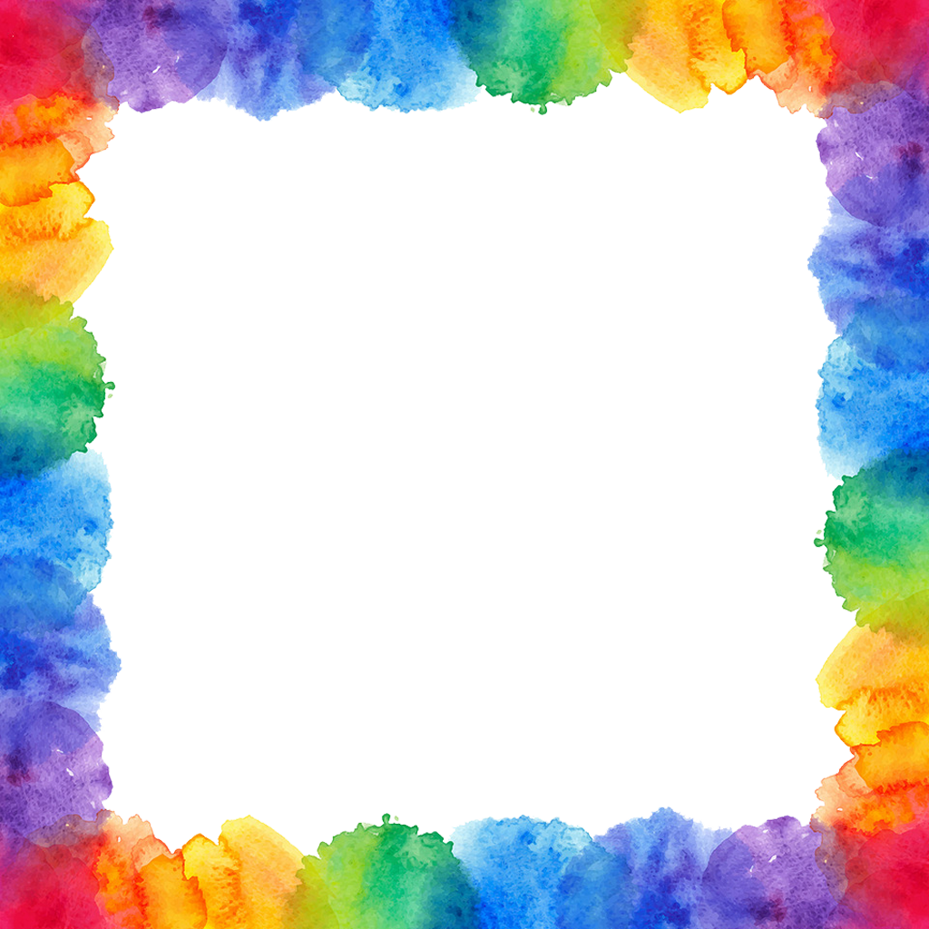 Rainbow border png. Watercolor painting photography transprent