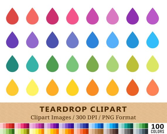 raindrop clipart colored