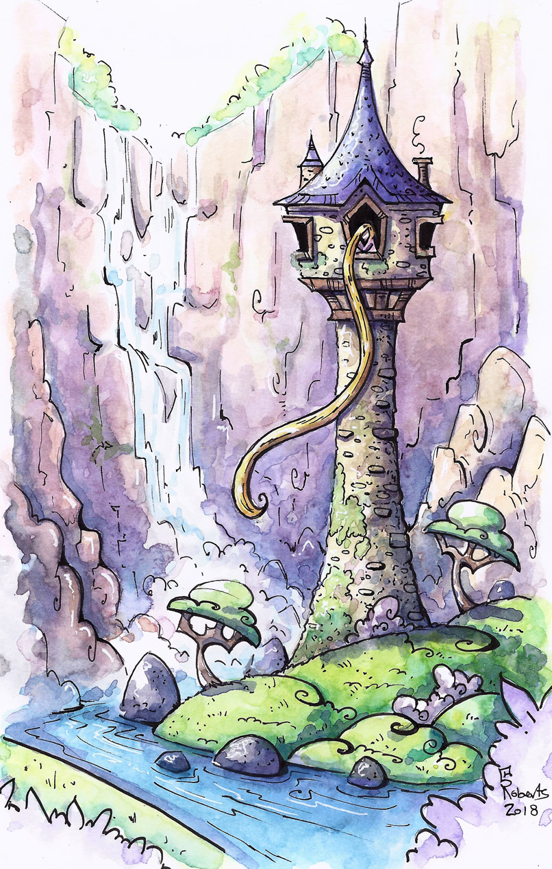 At paintingvalley com explore. Rapunzel clipart tower drawing