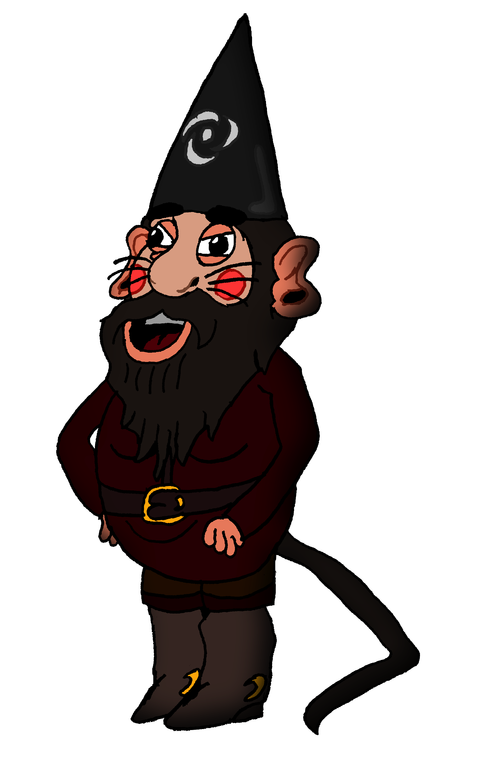 Rat clipart mascot. The gnome hybrid by