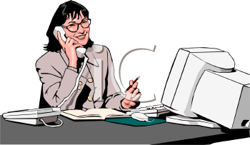 Receptionist clipart. Phone 