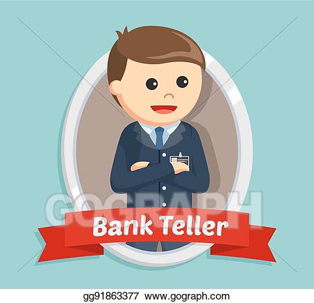 Receptionist clipart bank clerk. Vector stock teller in