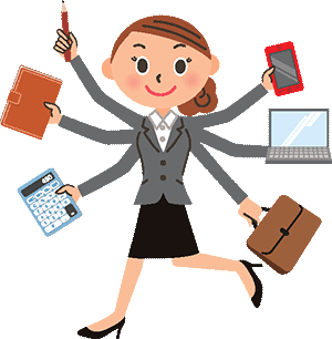 receptionist clipart busy lady