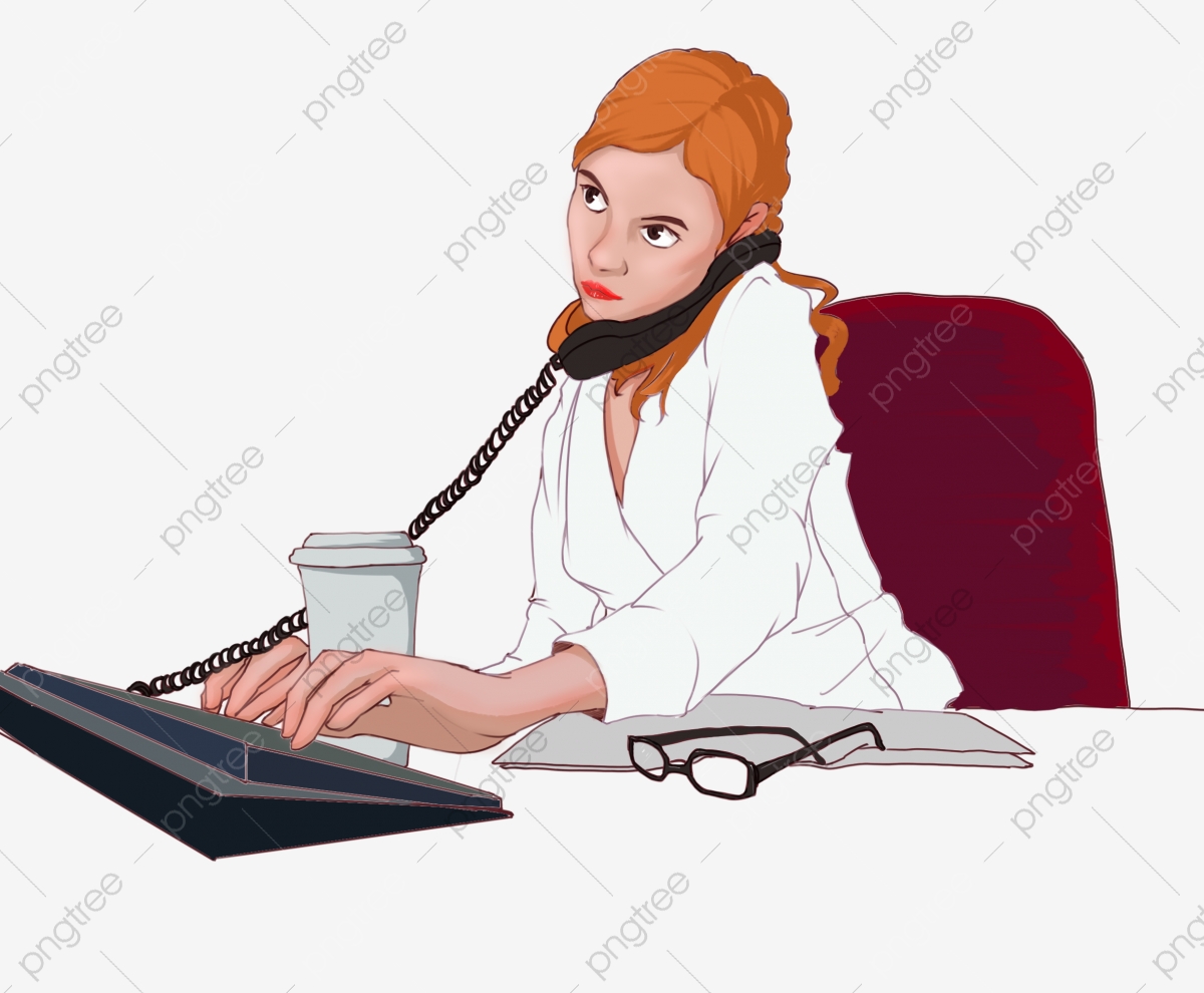 receptionist clipart busy man