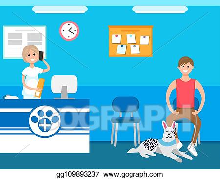 Receptionist clipart clinic receptionist. Clip art vector veterinary