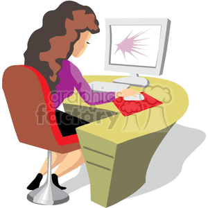 Receptionist clipart computer job. Secretary royalty free 