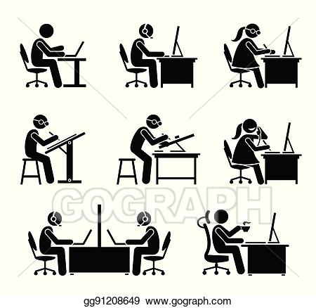 receptionist clipart computer job