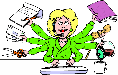Free reception desk cliparts. Stress clipart busy