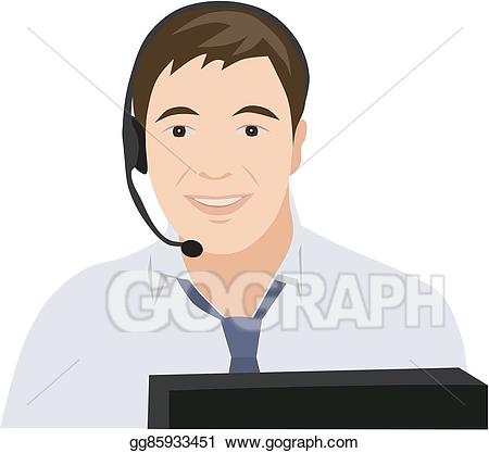 Vector art profession man. Receptionist clipart male