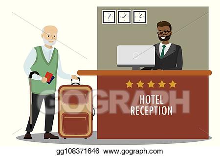 Receptionist clipart reception couple. Eps illustration male and