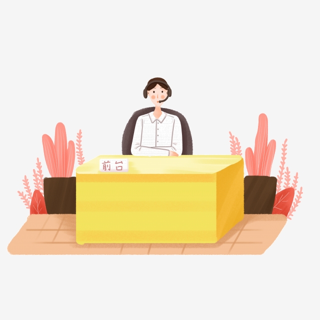 receptionist clipart reception table