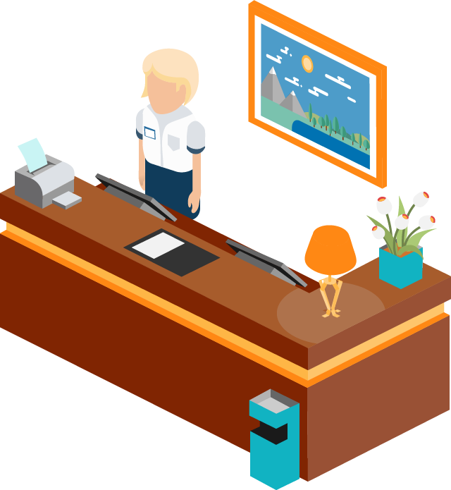 receptionist clipart registration desk