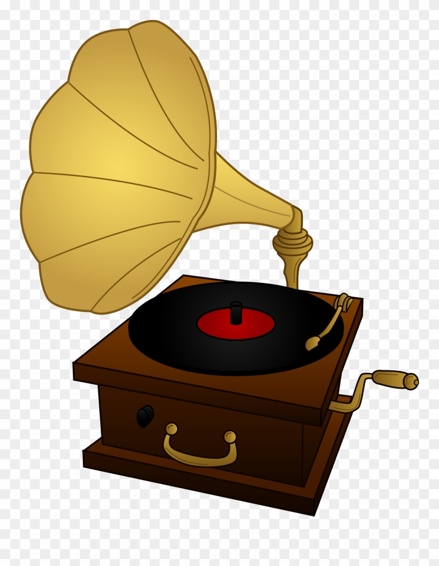 Record clipart cartoon. Old player drawing at