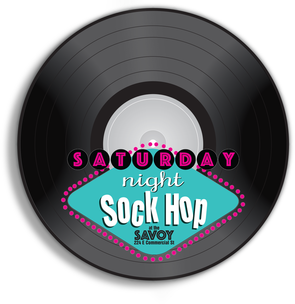 record clipart sock hop