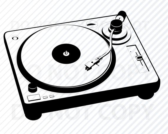 Svg files for cricut. Record clipart turntable dj