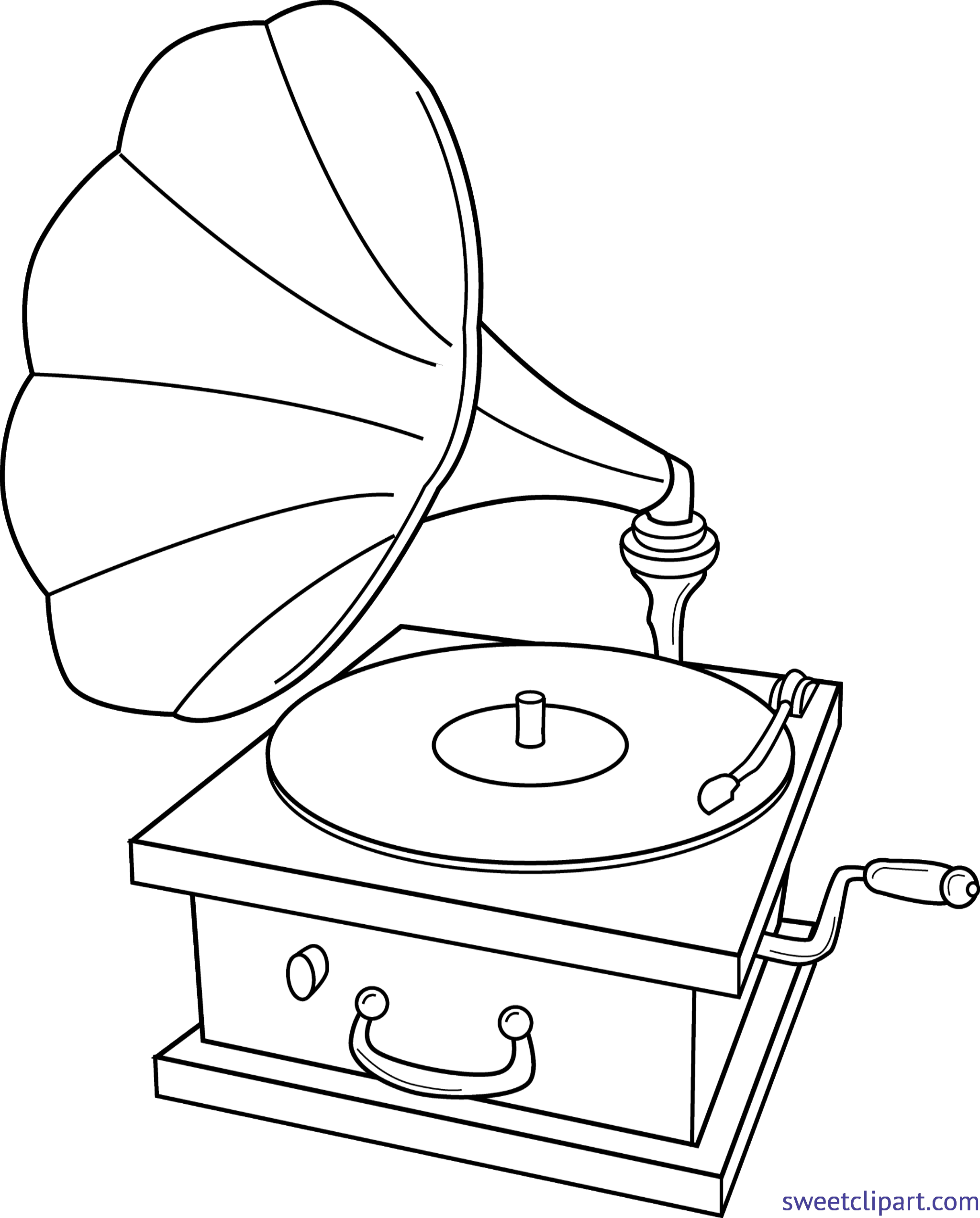 Record clipart vintage record. Player lineart clip art