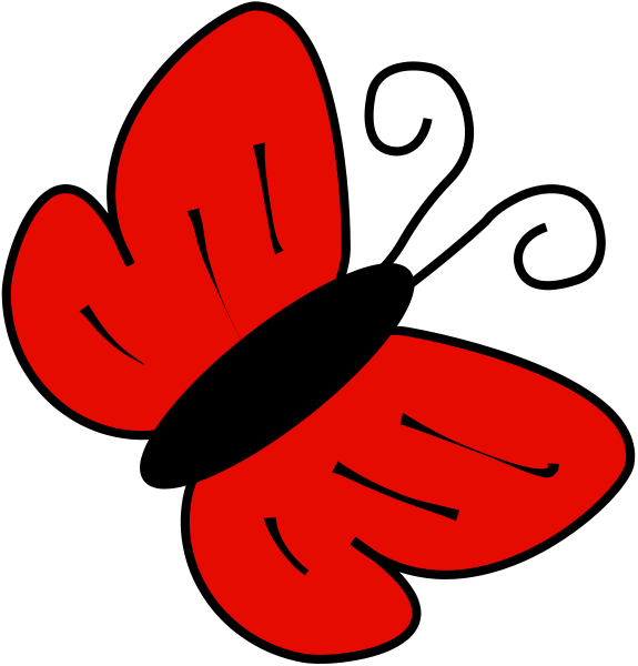 Clipart butterfly red. Clip art panda free