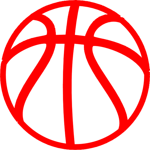 red clipart basketball