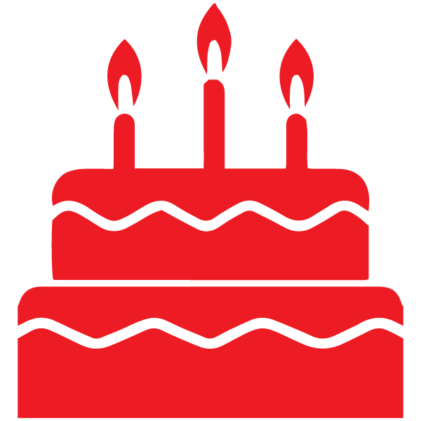 red clipart birthday cake