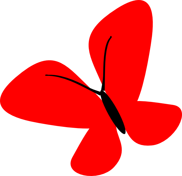 red clipart butterfly