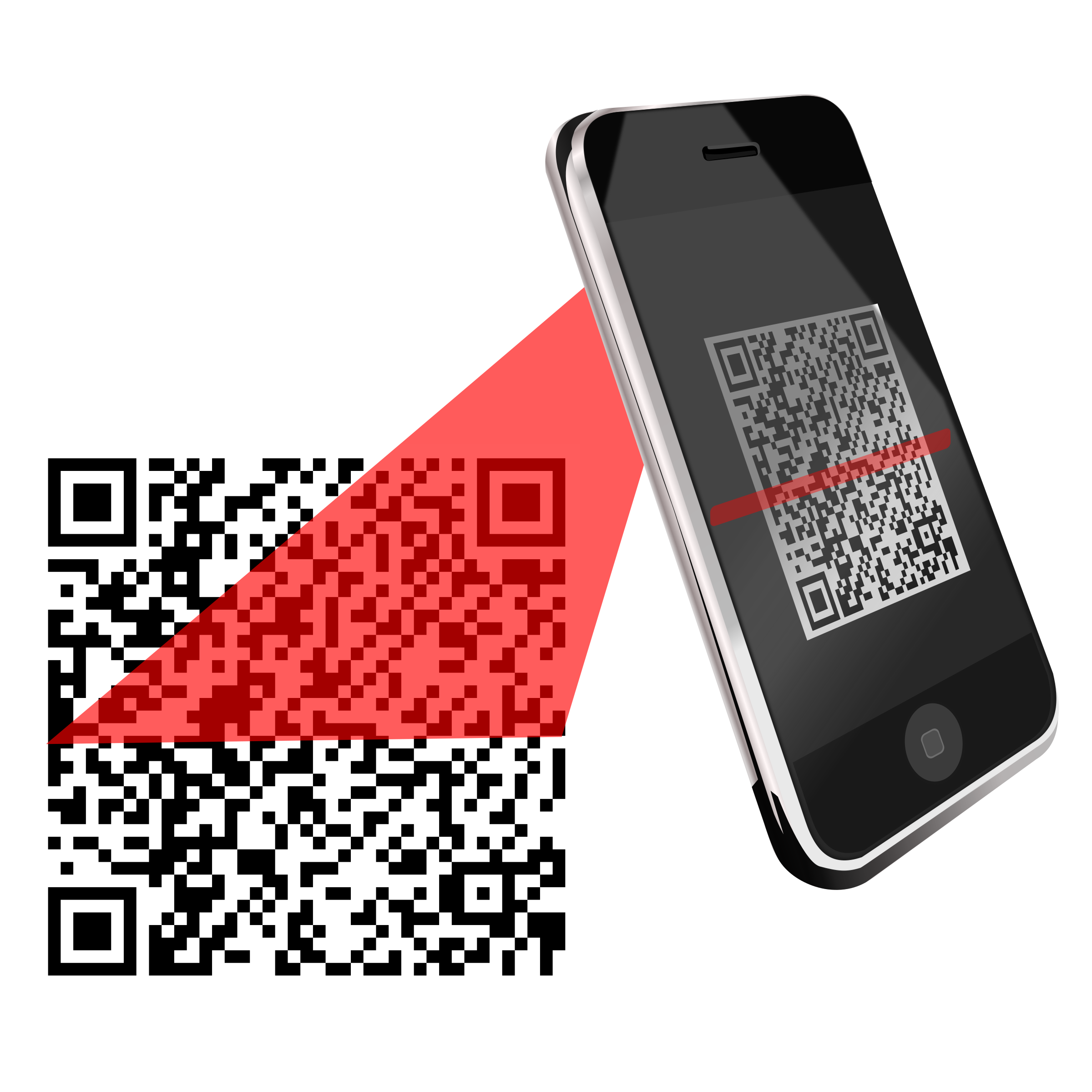 Scanner group qr. Red clipart cellphone