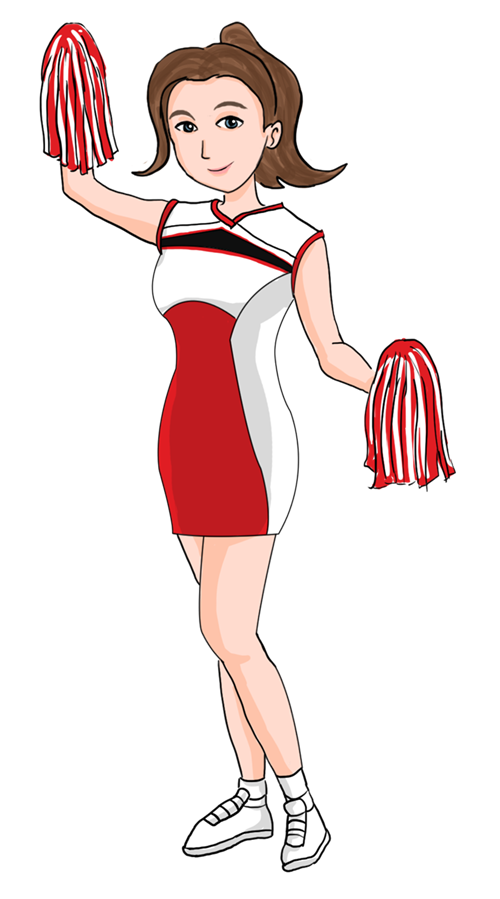 Red clipart cheerleader.  collection of transparent