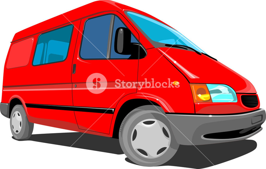 red clipart minibus