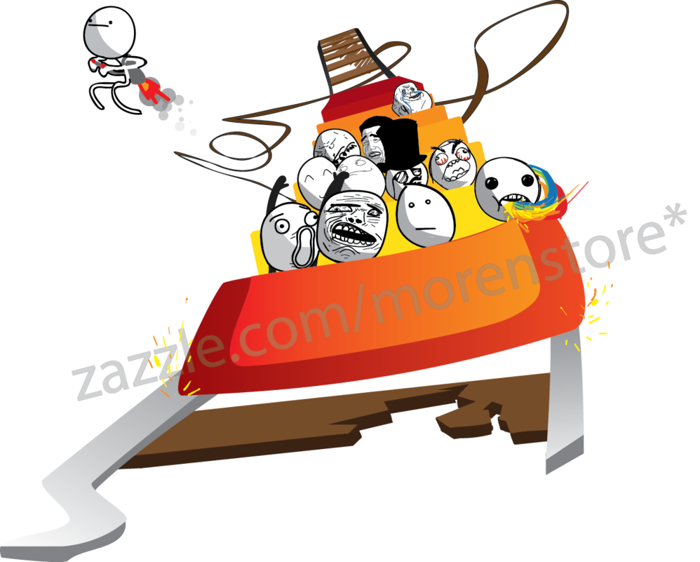 Rage faces on by. Red clipart roller coaster