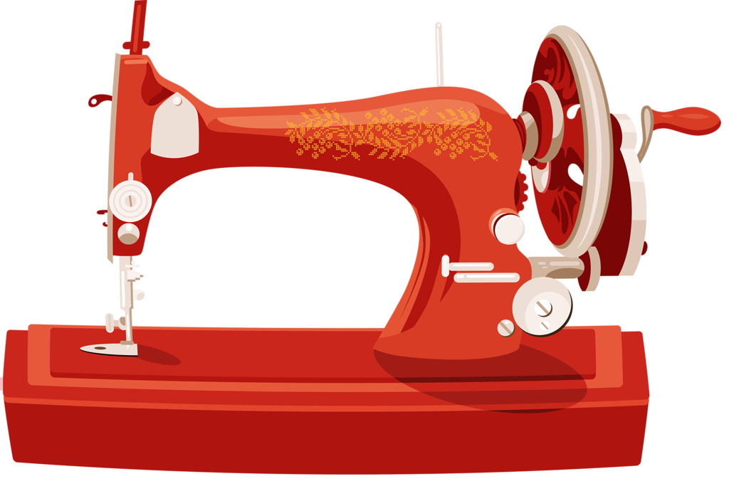 red clipart sewing machine