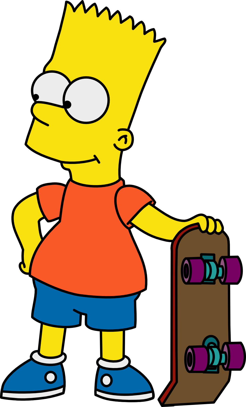 Bart simpson transparent png. Red clipart skateboard