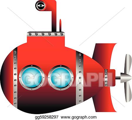 Submarine clipart red. Eps illustration vector gg