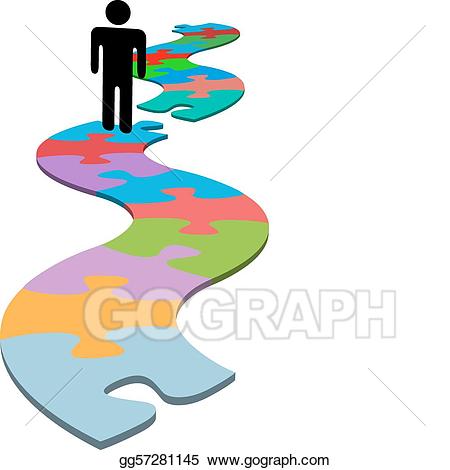 Reflection clipart problem. Vector illustration person missing