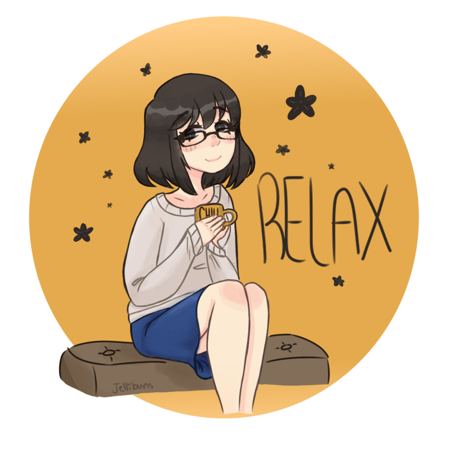 Random waifus relax and. Relaxing clipart relaxed girl