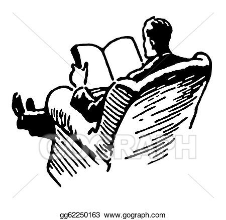 Relaxing clipart relaxed man. A black and white