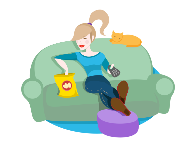 relaxing clipart tv viewing