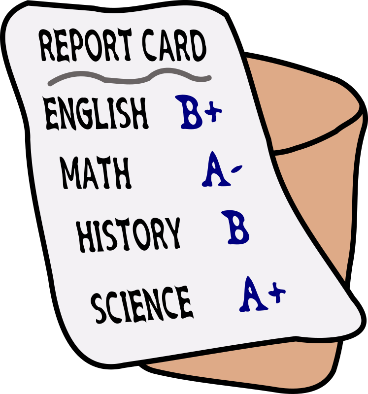 report clipart grade card