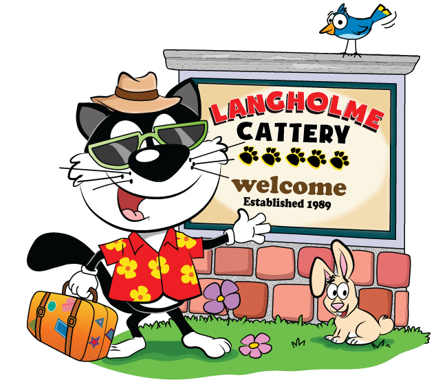 Working clipart busy. Langholme cattery branding web