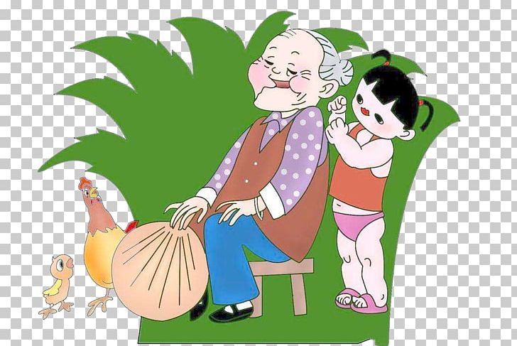 Old age parent child. Respect clipart filial piety