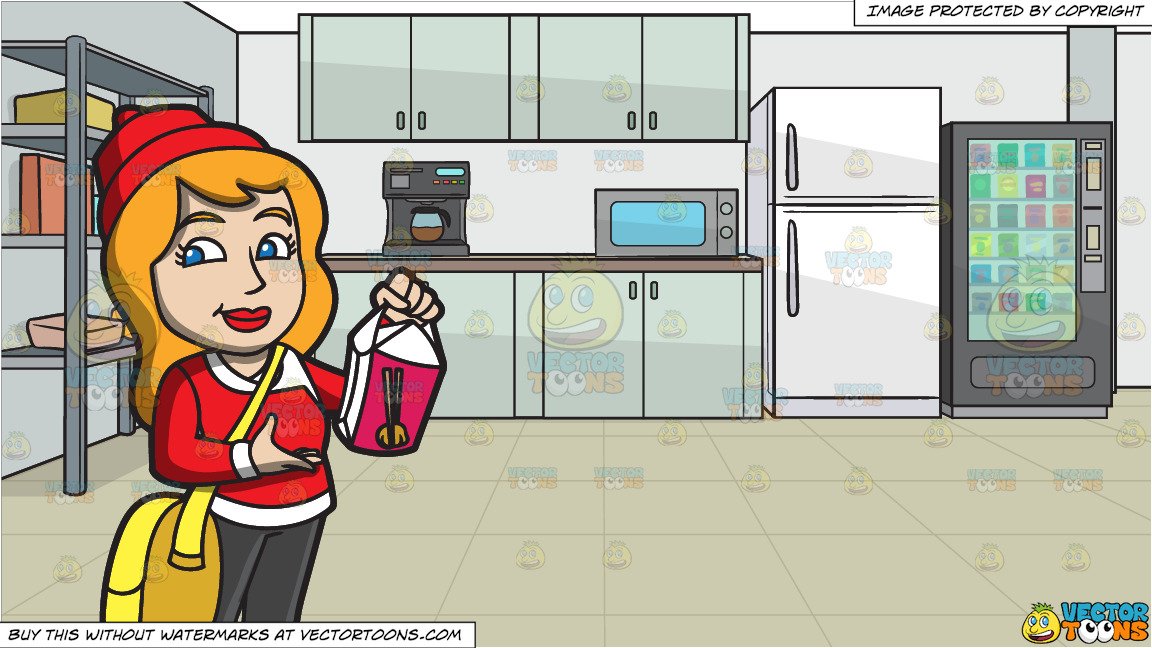 Restaurants clipart office lunch. A delivery woman for