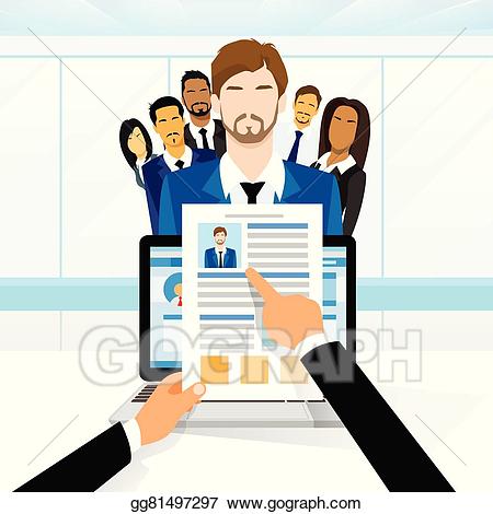 Vector illustration curriculum vitae. Resume clipart job candidate