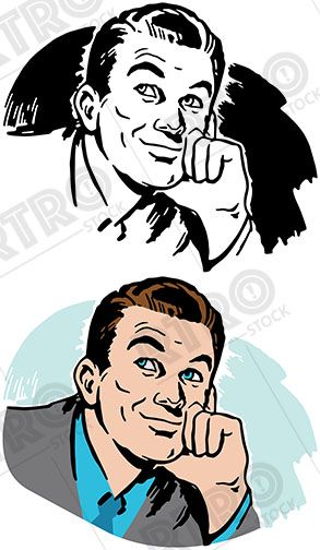 An attractive man in. Retro clipart business