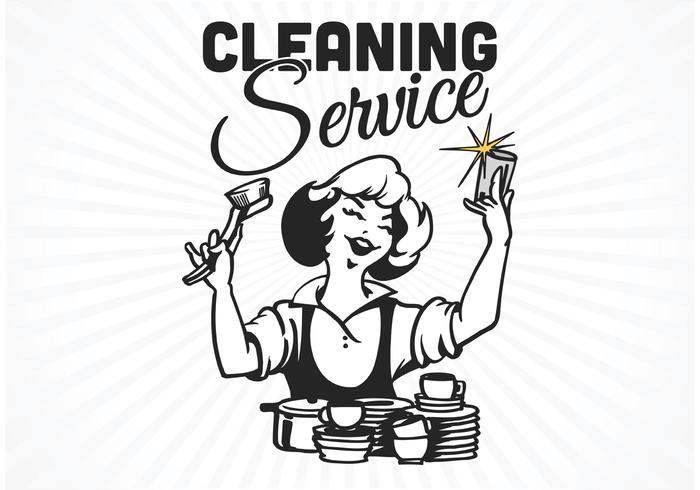retro clipart cleaning