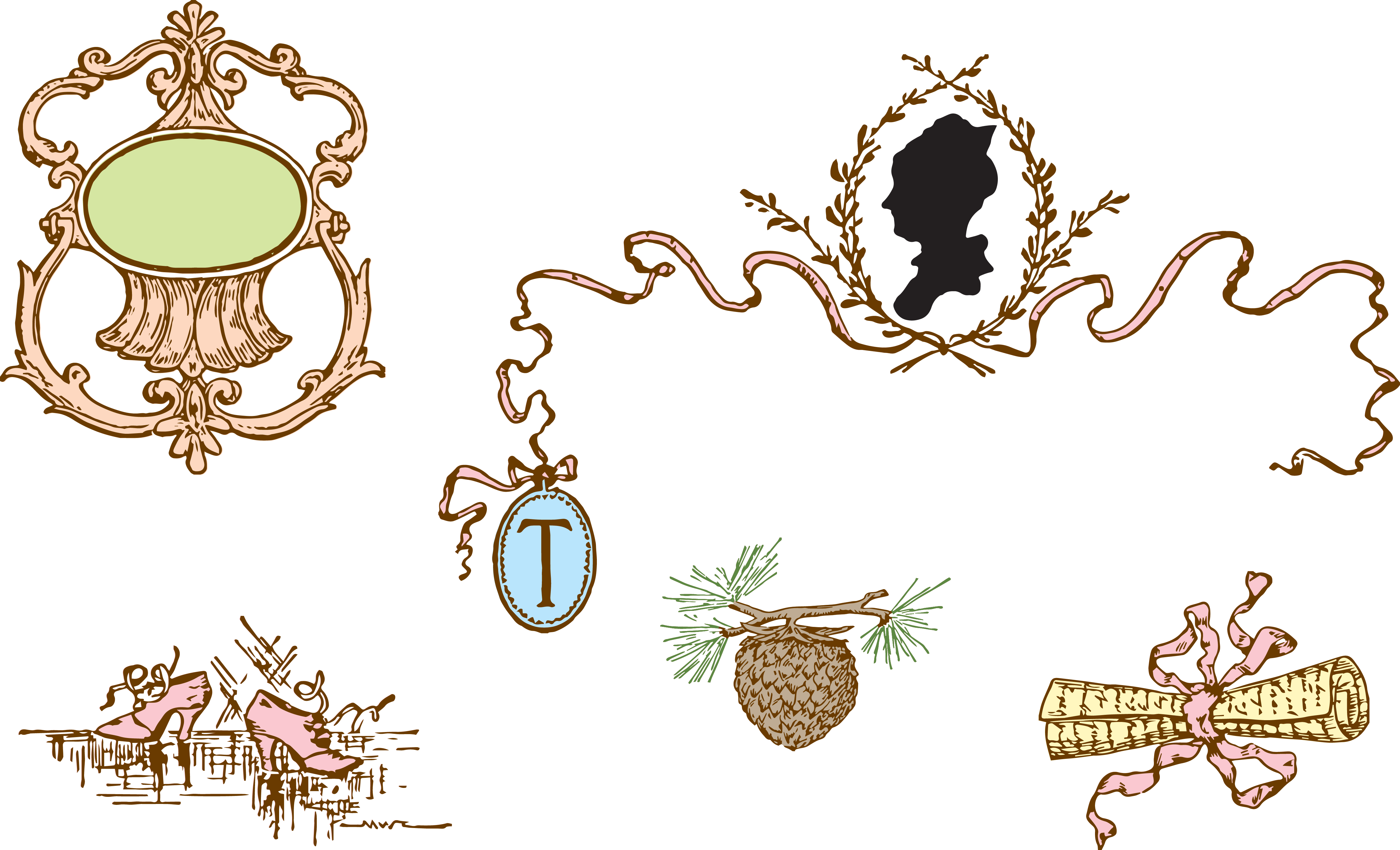 Vintage teen cliparts zone. Retro clipart couple