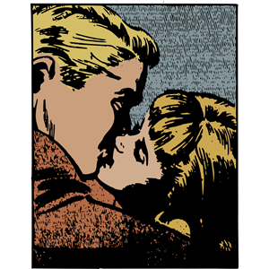 Kissing cliparts of . Retro clipart couple