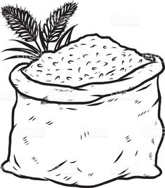 rice clipart coloring page