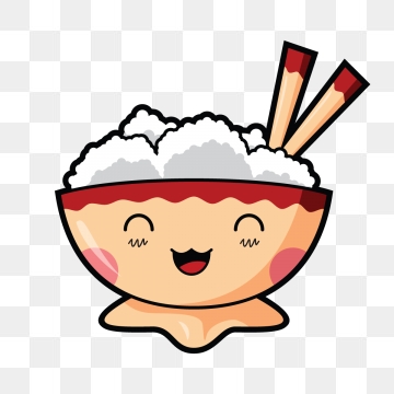 Rice clipart cute. Vector free download bowl