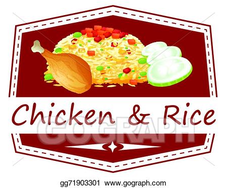 Rice clipart rice chicken. Clip art vector a
