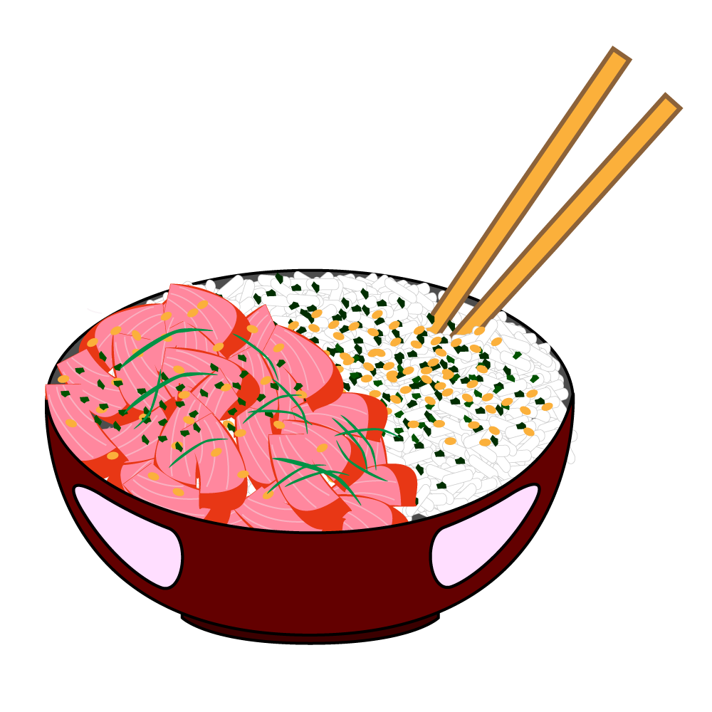 Rice clipart sushi bowl. Poke and illustrator graphic
